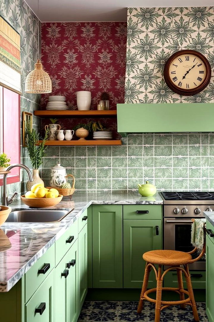 Mixed Inspired Patterns with Sage Green - 22 Sage Green Kitchen Ideas