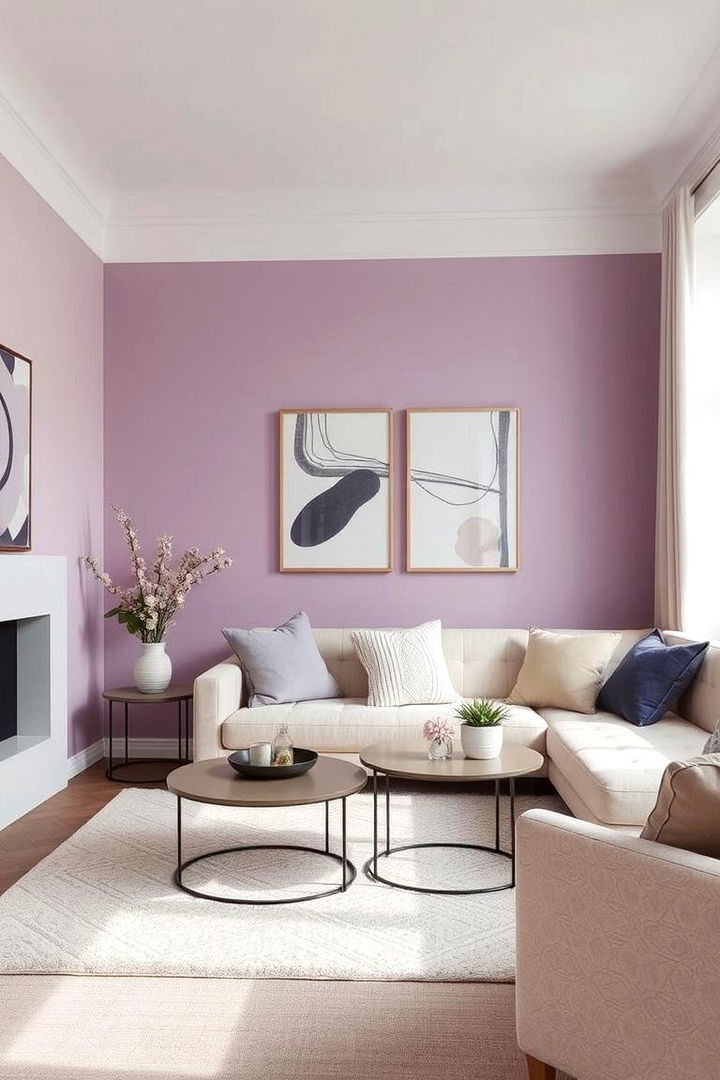 Mixed Lilac and Neutral Tones - 22 Lilac Bedroom Ideas