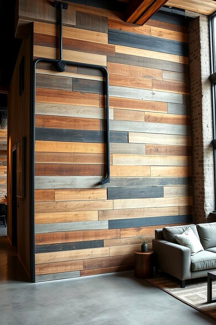 Mixed Material Accent Walls Barnwood and Metal Fusion - 22 Barnwood Accent Wall Ideas