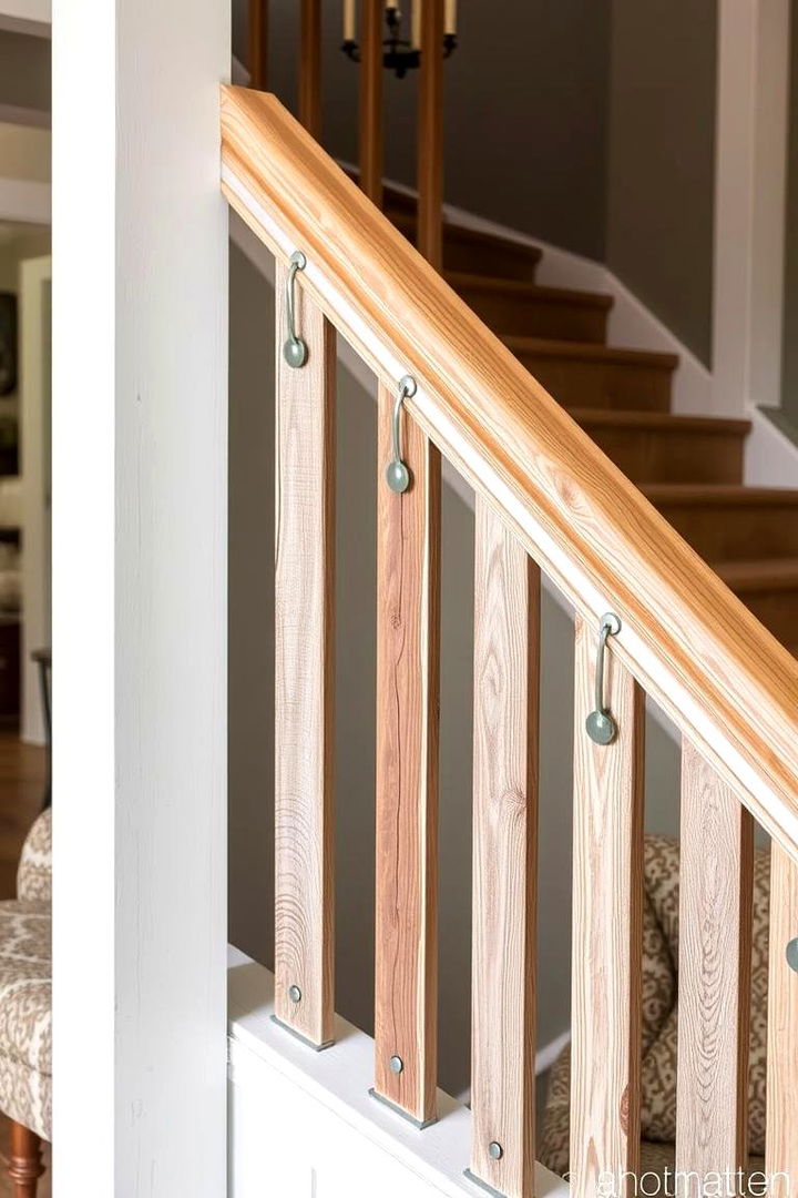 Mixed Material Accents - 22 Farmhouse Rustic Stair Railing Ideas