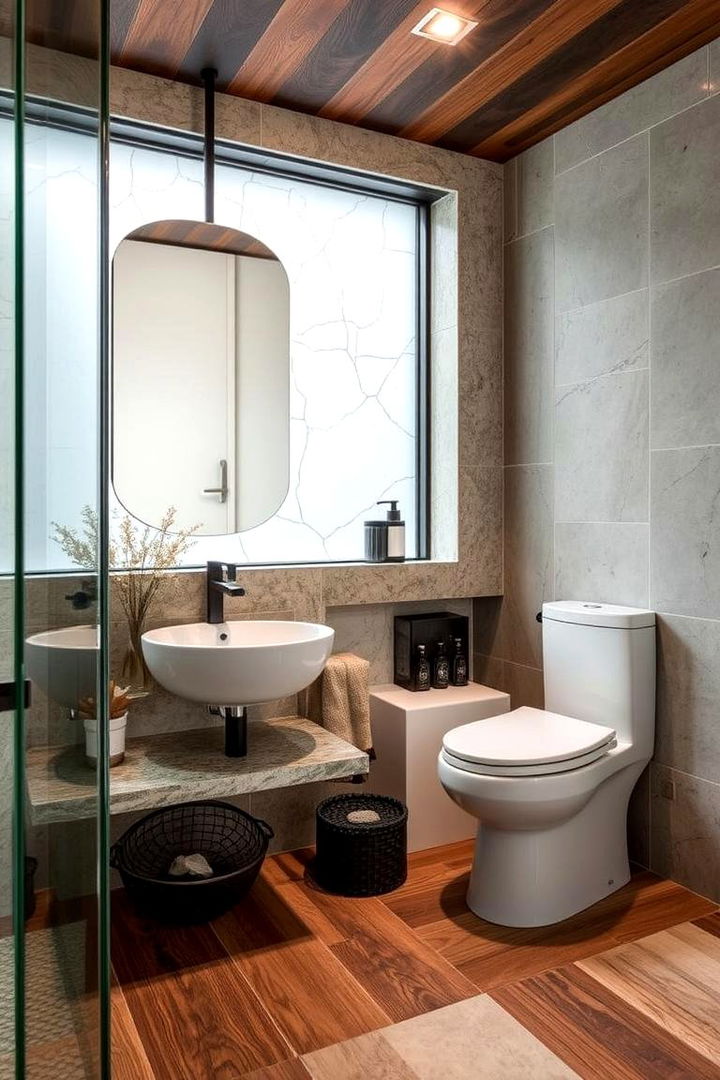 Mixed Material Bathroom - 22 Quirky Bathroom Ideas