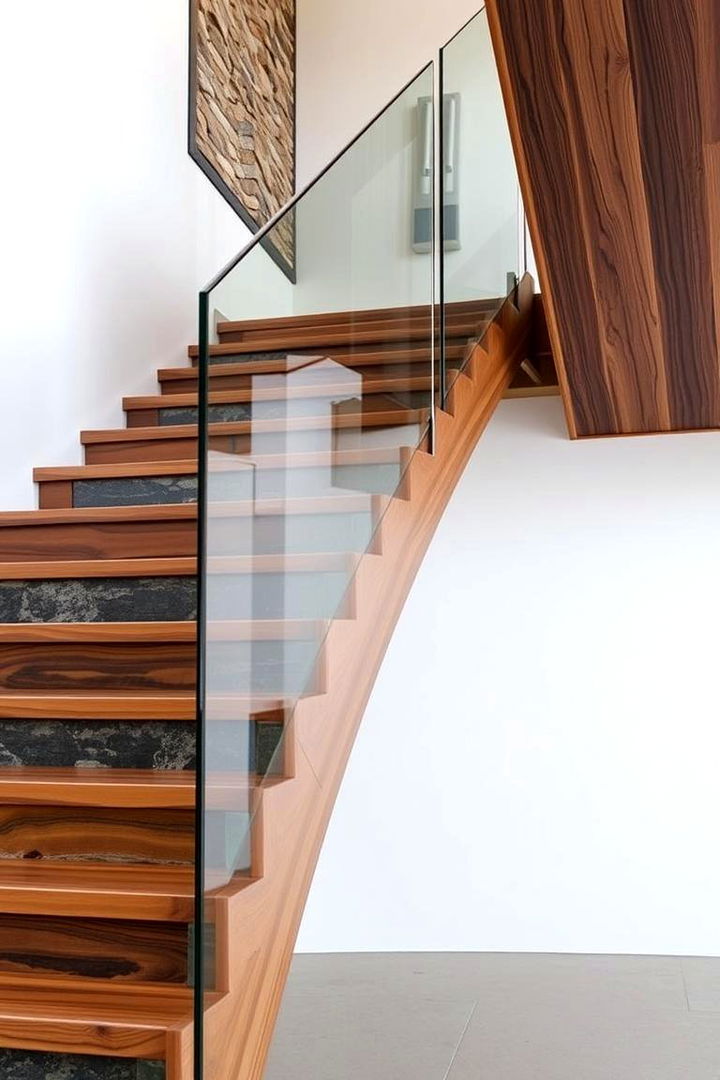 Mixed Material Blend - 22 Wooden Staircase Ideas