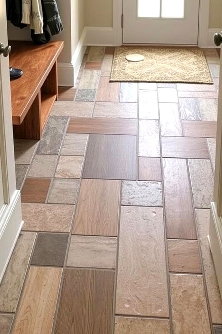 Mixed Material Collage Creativity - 22 Mudroom Floor Ideas