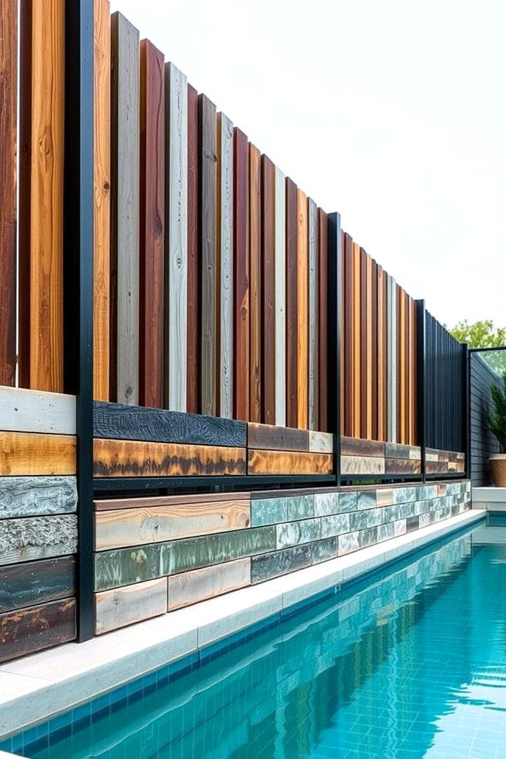 Mixed Material Combinations - 22 Pool Fence Ideas