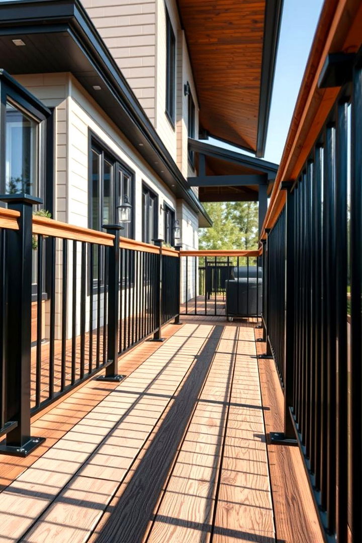 Mixed Material Combinations - 22 black deck railing ideas