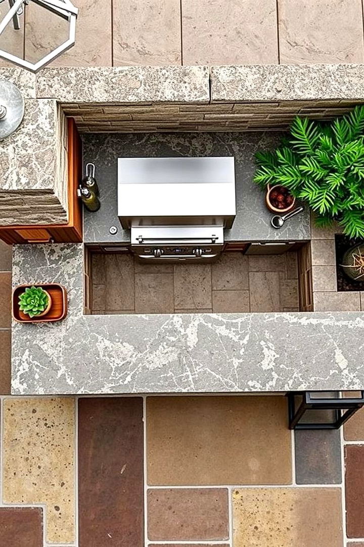 Mixed Material Combos - 22 Outdoor Kitchen Countertop Ideas