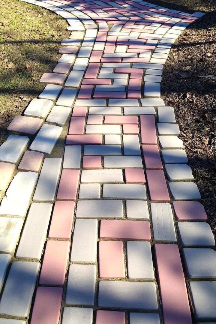 Mixed Material Curved Path Design - 22 Curved Walkway Ideas