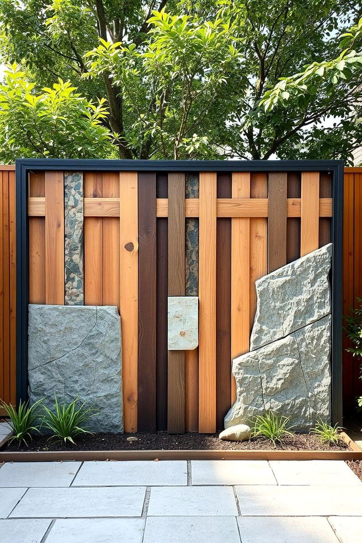Mixed Material Dividers for Eclectic Charm - 22 Garden Divider Ideas