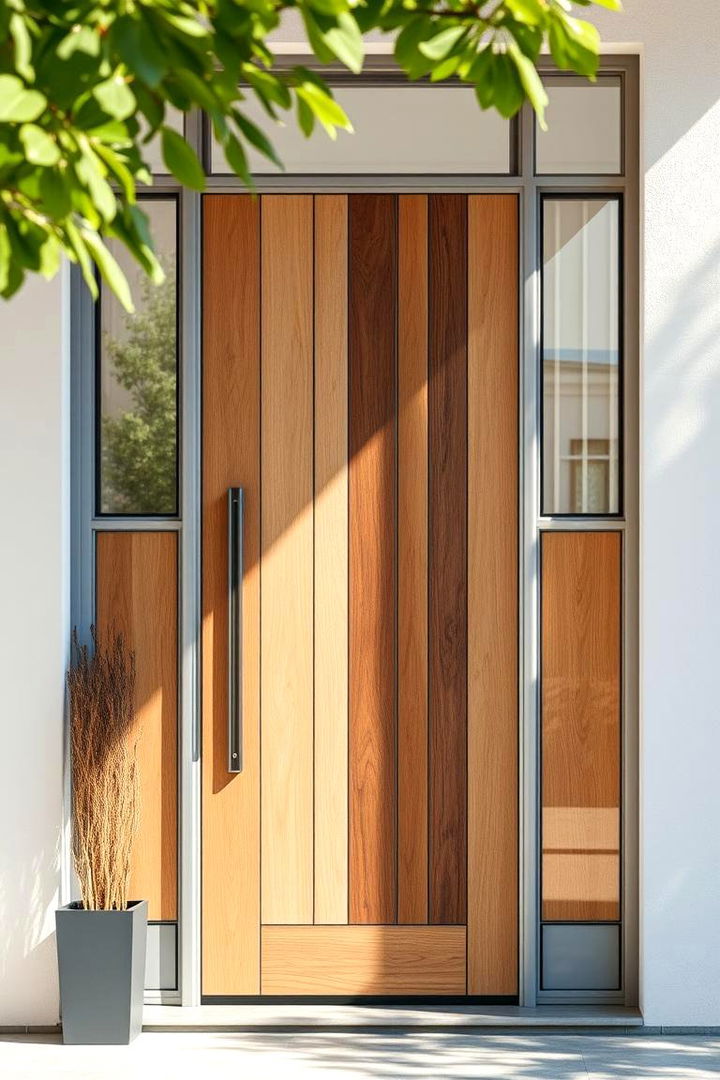 Mixed Material Door Accents - 22 Bedroom Door Decorating Ideas