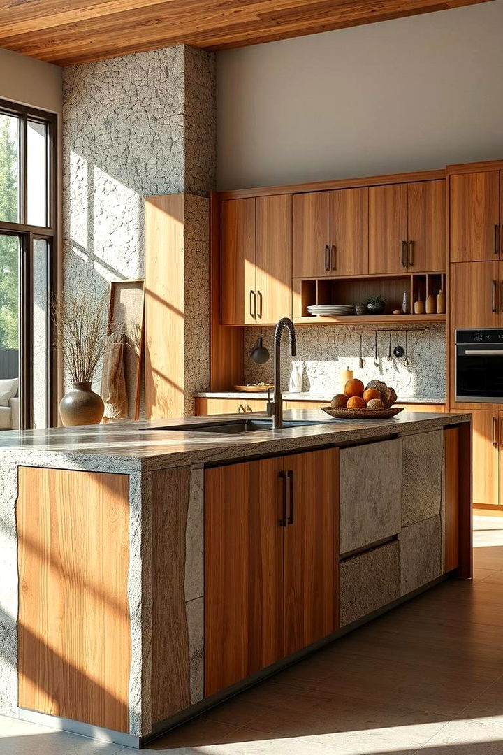 Mixed Material Elegance - 22 Kitchen Peninsula Ideas