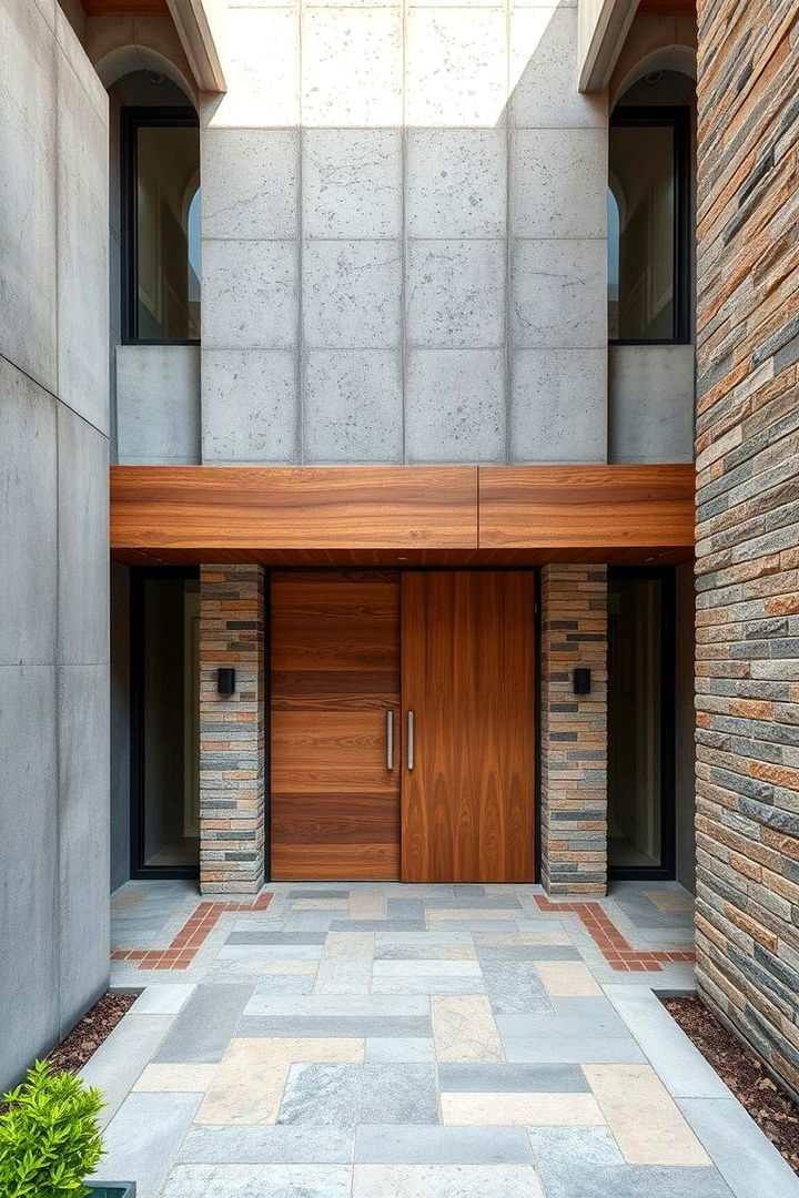 Mixed Material Entrance Fusion - 22 driveway entrance ideas