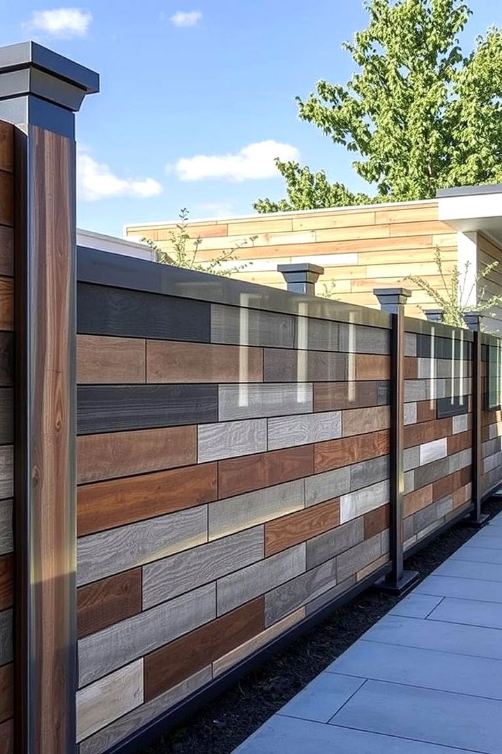 Mixed Material Fence - 22 Backyard Fence Ideas