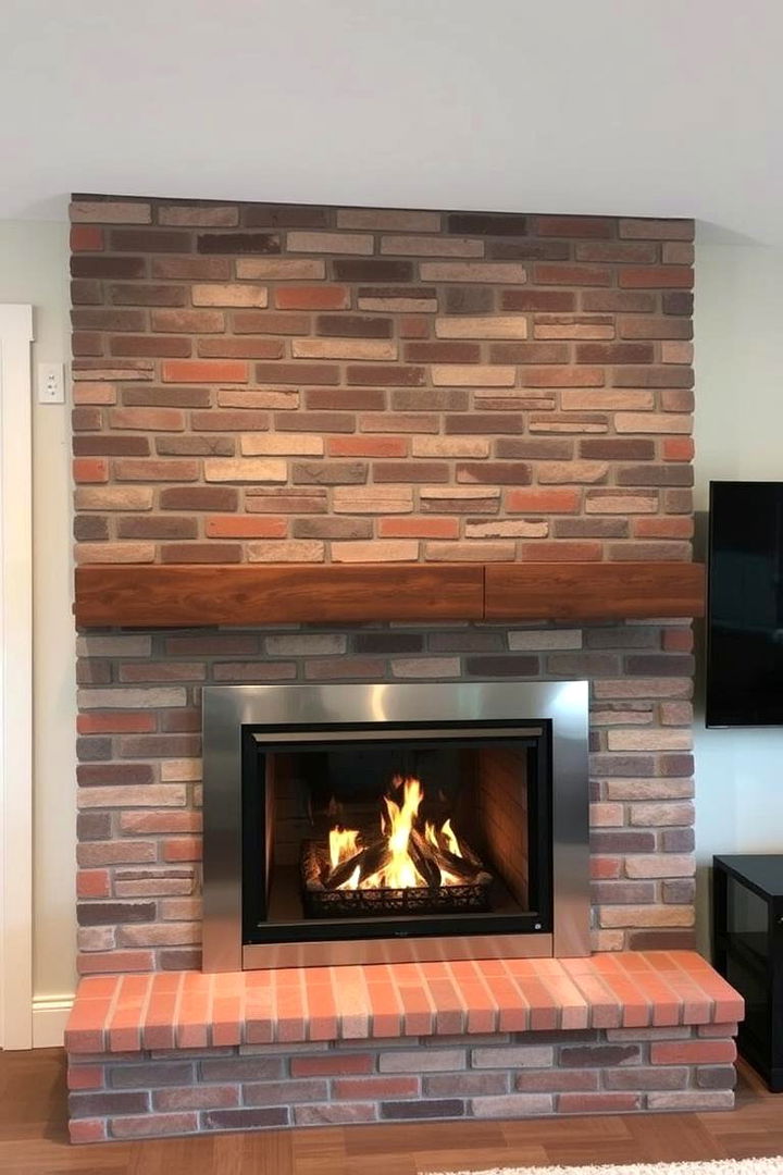 Mixed Material Fireplaces - 22 Brick Fireplace Ideas
