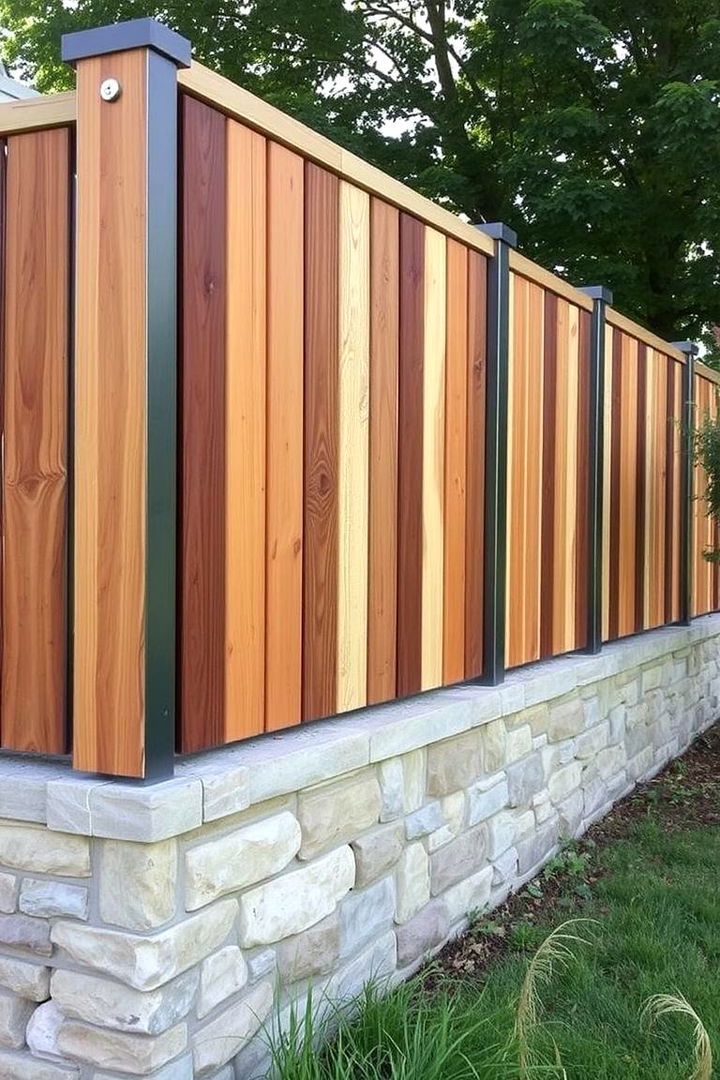 Mixed Material Fusion - 22 Corner Fence Ideas