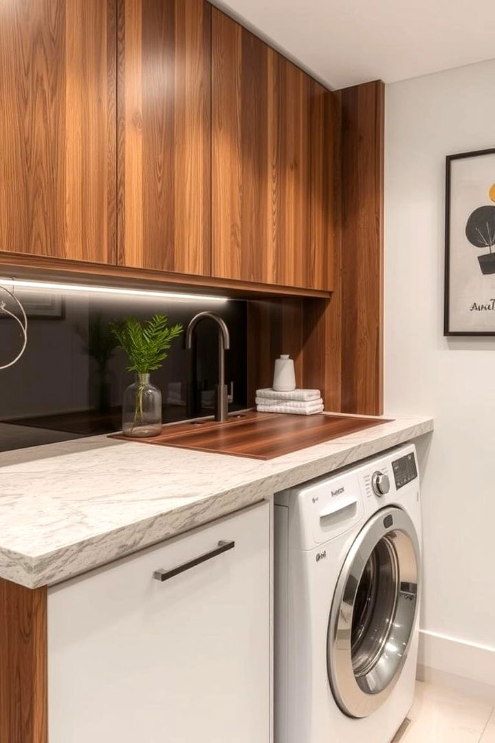 Mixed Material Fusion - 22 Laundry Room Countertop Ideas