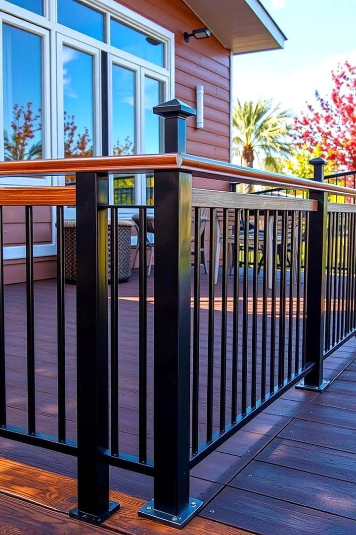 Mixed Material Fusion Railings - 22 Metal Deck Railing Ideas
