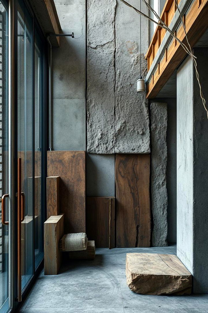 Mixed Material Fusion - 22 Brutalist Interior Design Ideas