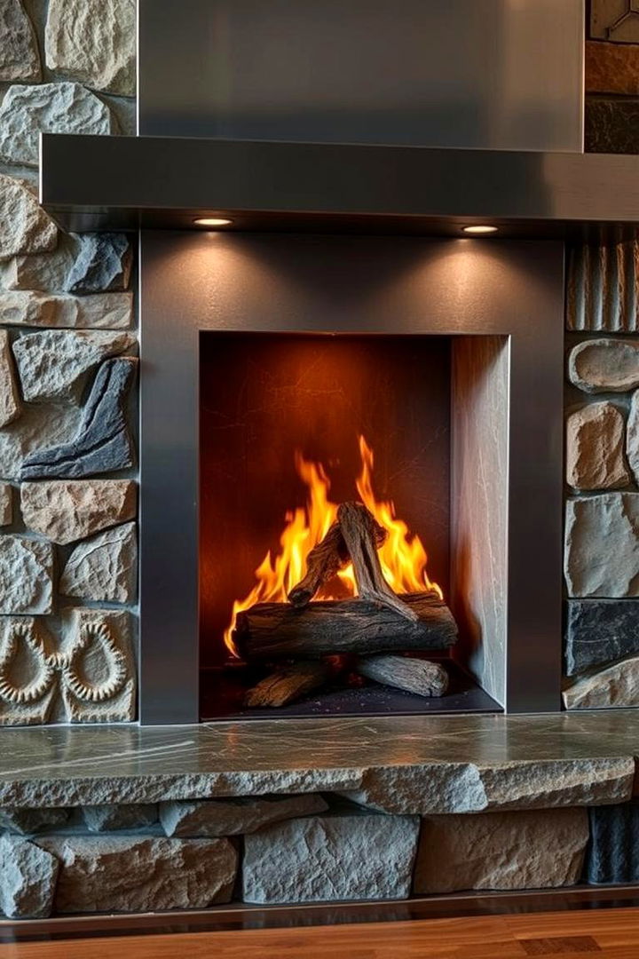 Mixed Material Harmony - 22 Mid-century Modern Fireplace Ideas