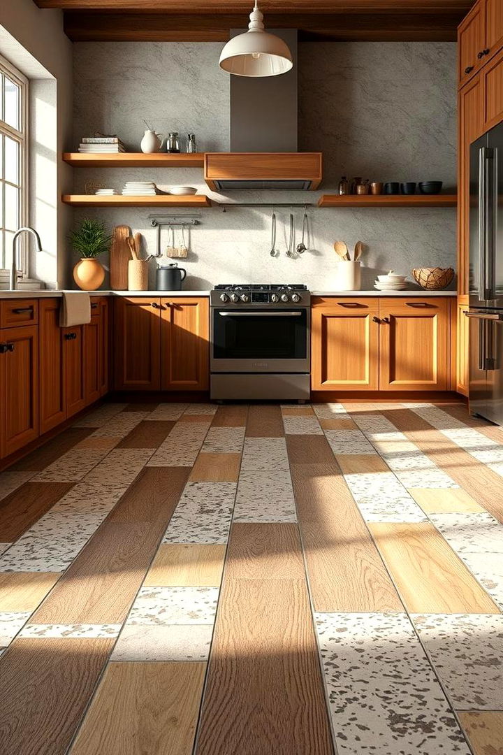 Mixed Material Harmony - 22 Terrazzo Kitchen Floor Ideas