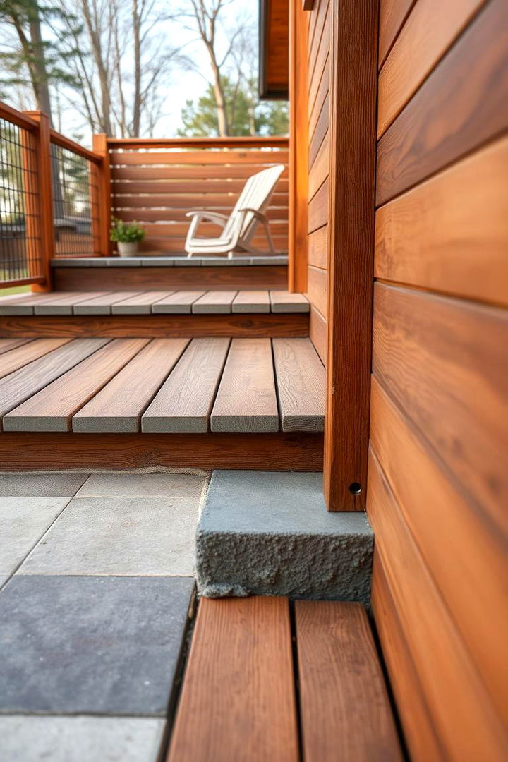 Mixed Material Looks with Wood Accents - 22 Concrete Deck Ideas