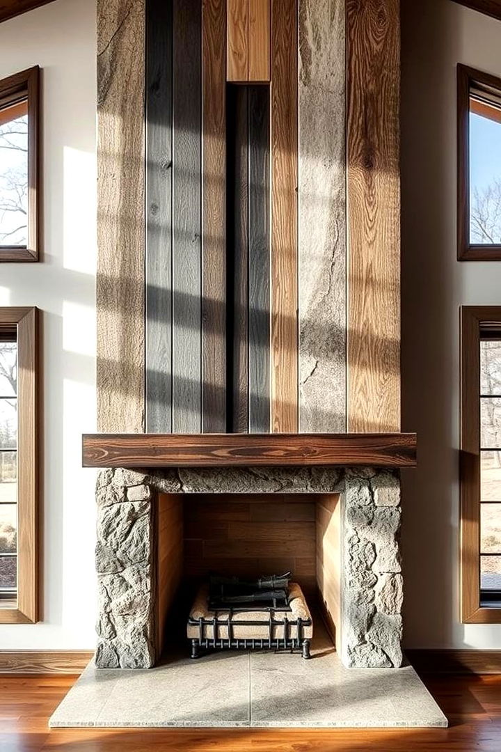 Mixed Material Mastery - 22 Fireplace Between Windows Ideas