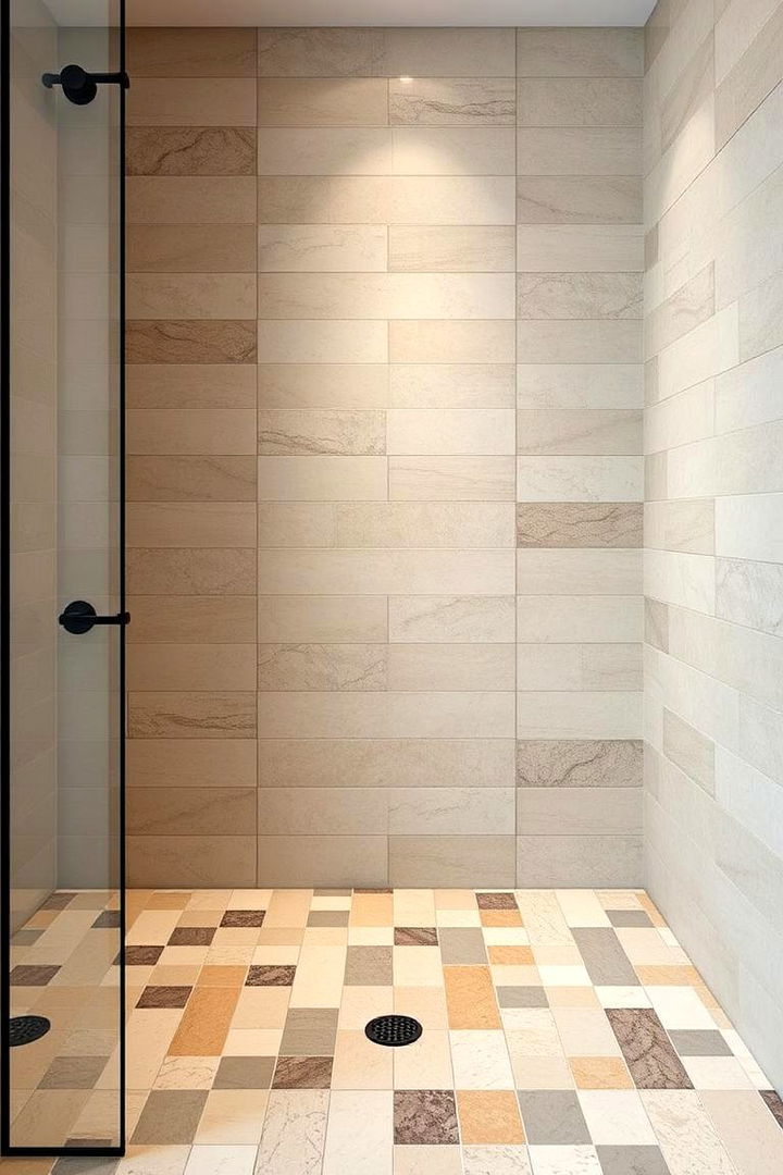Mixed Material Mastery - 22 Shower Floor Tile Ideas