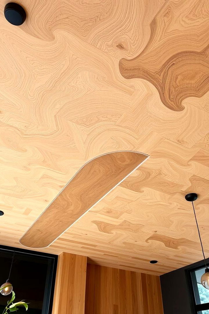 Mixed Material Plywood Designs - 22 Plywood Ceiling Ideas