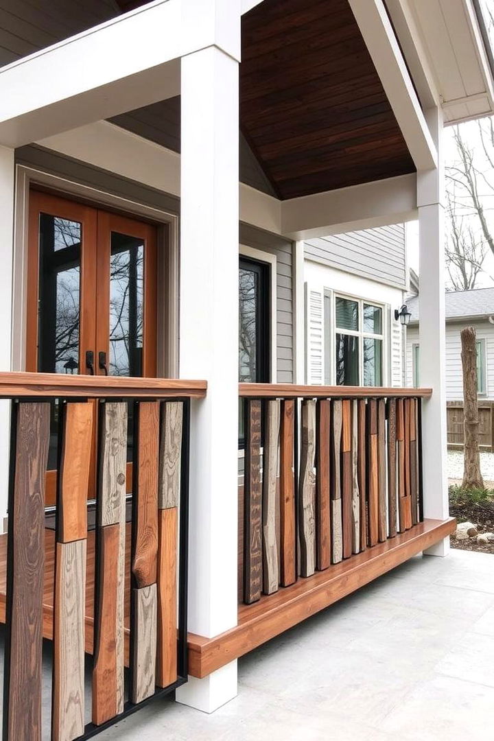 Mixed Materials Fusion - 22 Front Porch Railing Ideas
