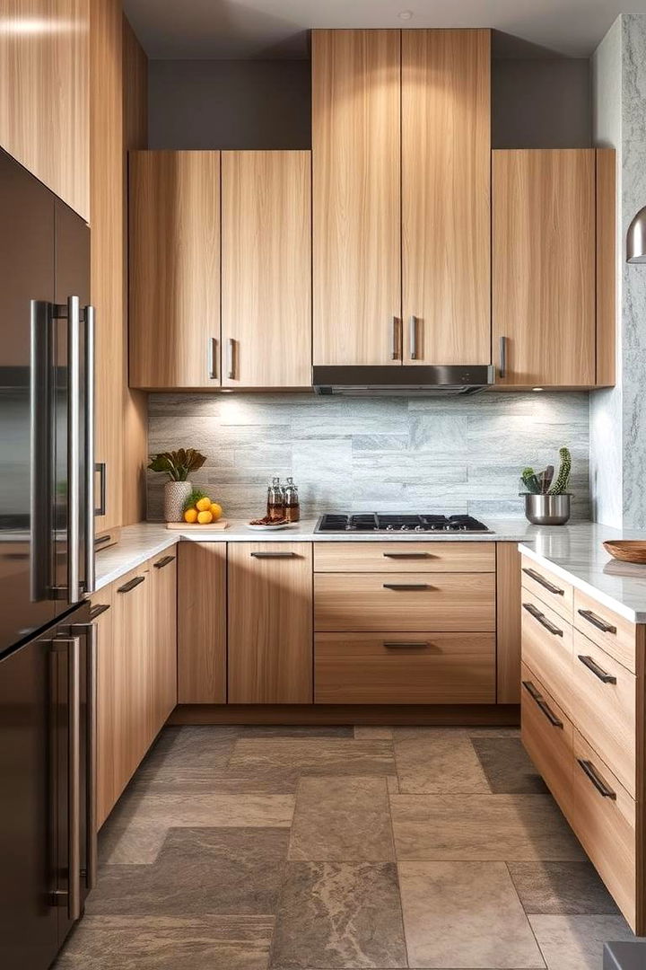 Mixed Materials Fusion - 22 Kitchens With Light Wood Cabinets