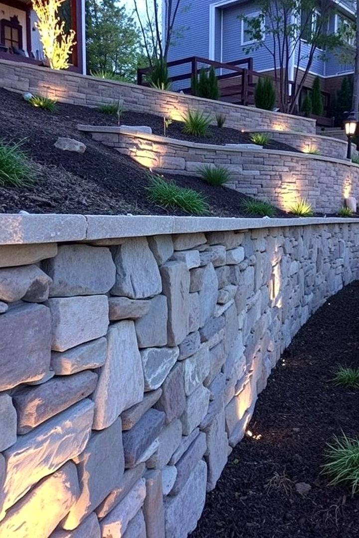 Mixed Materials Fusion - 22 Retaining Wall Ideas for Sloped Backyard