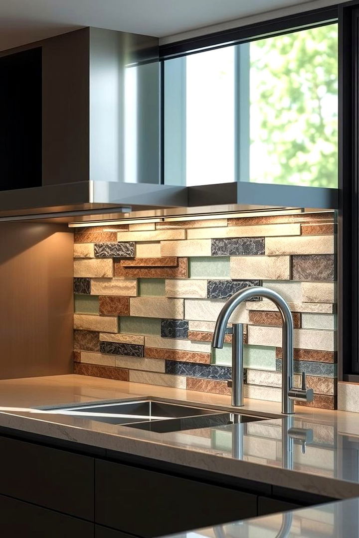 Mixed Materials Innovation - 22 Modern Kitchen Backsplash Ideas