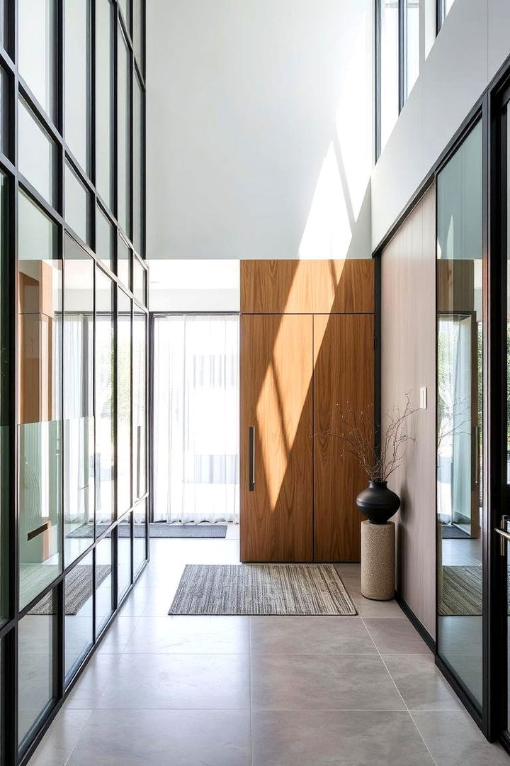 Mixed Materials Innovation - 22 Black and White Entryway Design Ideas