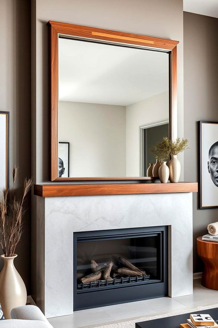 Mixed Materials Magic - 22 Mirror Over Fireplace Ideas
