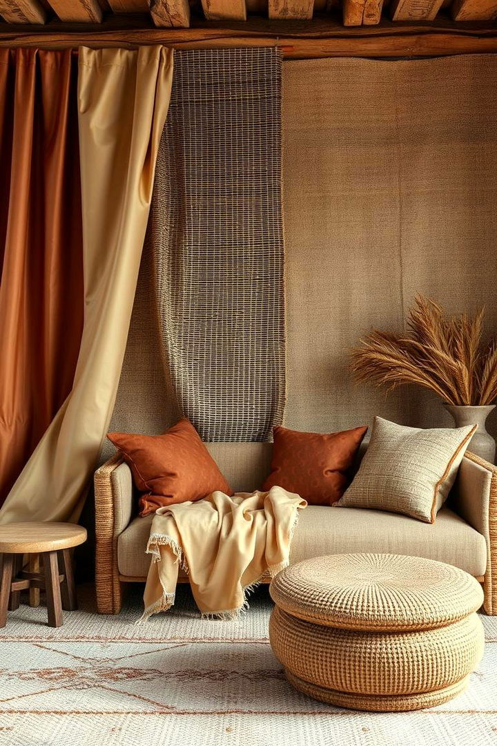 Mixed Materials and Textural Contrasts - 22 Bohemian Moroccan Living Room Ideas