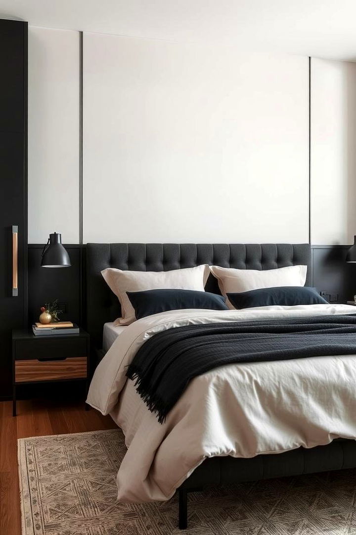 Mixed Materials for Texture Contrast - 22 Black and Beige Bedroom Design Ideas