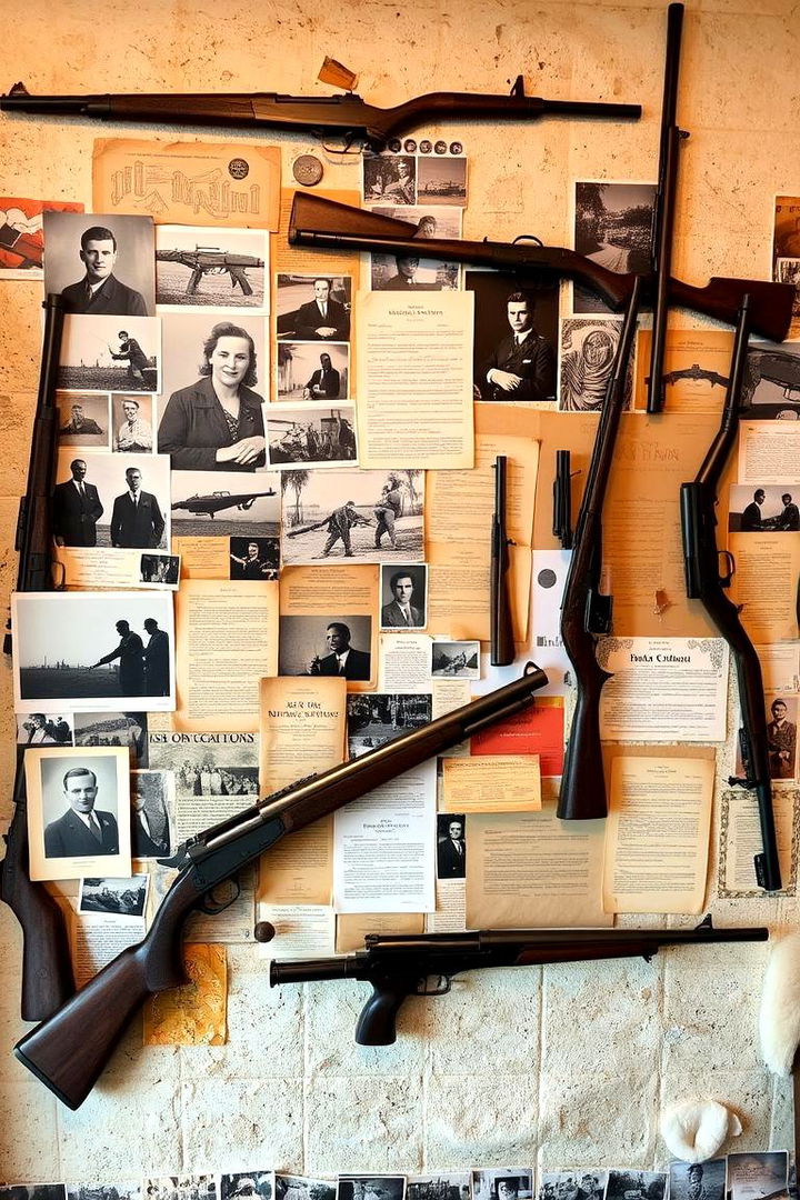 Mixed Media Collage Gun Wall - 22 Gun Wall Ideas