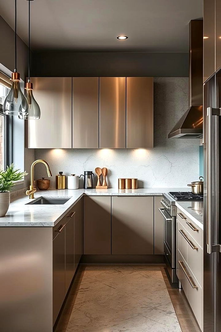 Mixed Metal Finishes - 22 l shaped kitchen ideas
