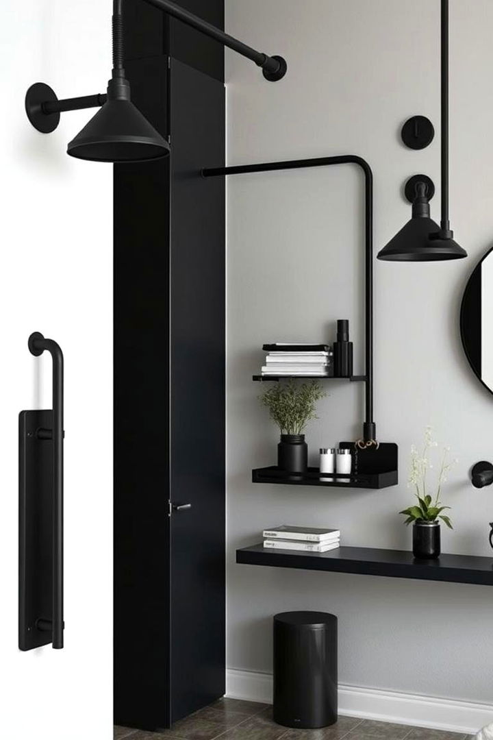 Mixed Metal and Matte Finishes - 22 Black and White Boho Living Room Ideas