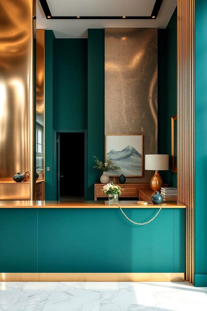 Mixed Metallic Finishes - 22 Emerald Green and Gold Living Room Ideas
