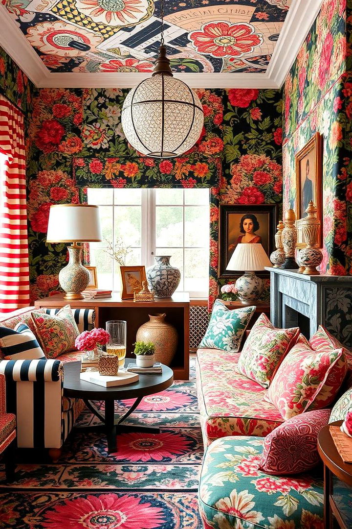 Mixed Pattern Layers - 22 Moody Boho Living Room Ideas