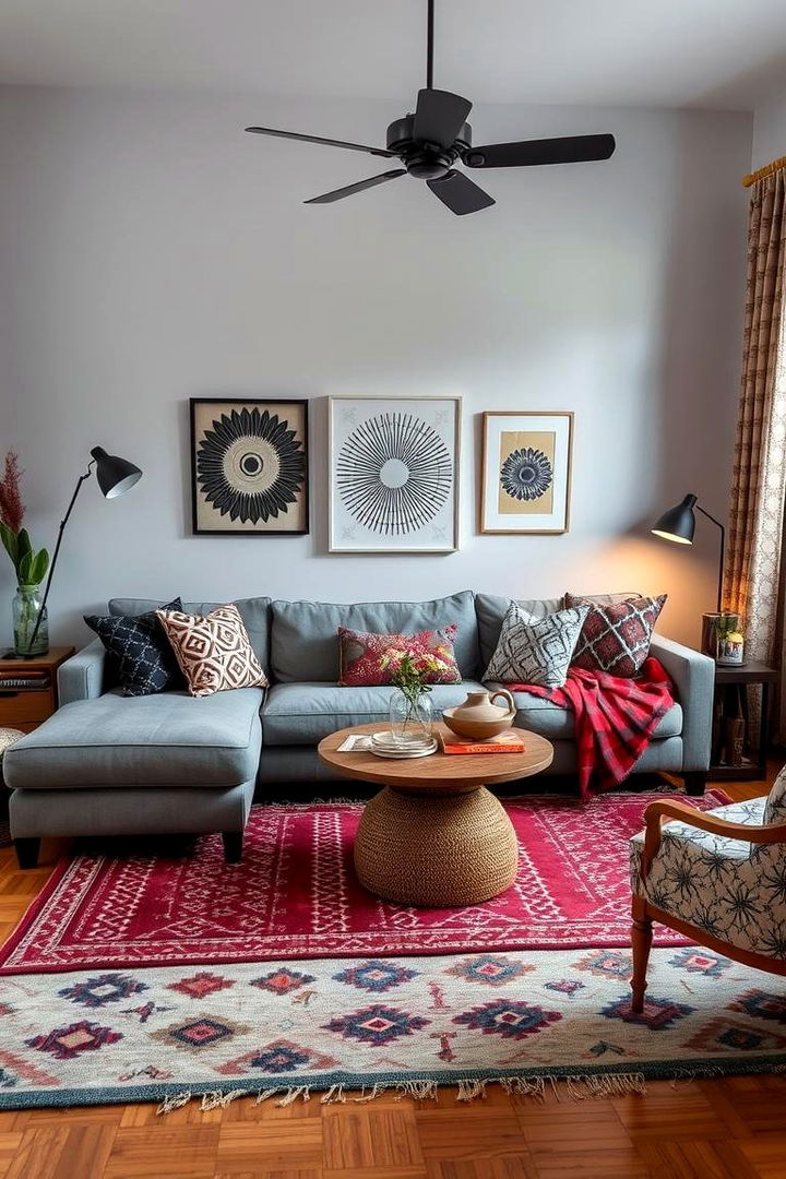 Mixed Pattern Magic - 22 Grey Couch Living Room Ideas