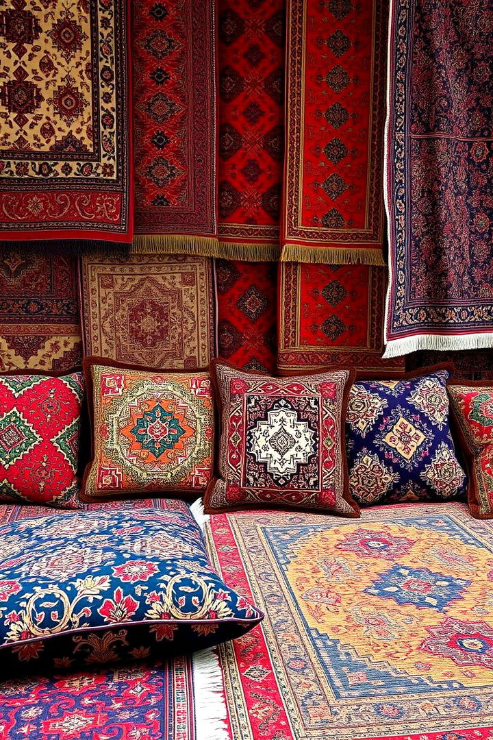 Mixed Patterned Textiles - 22 Colorful Boho Living Room Ideas