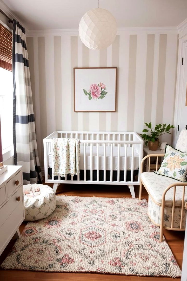Mixed Patterns and Textures - 22 Boho Nursery Ideas