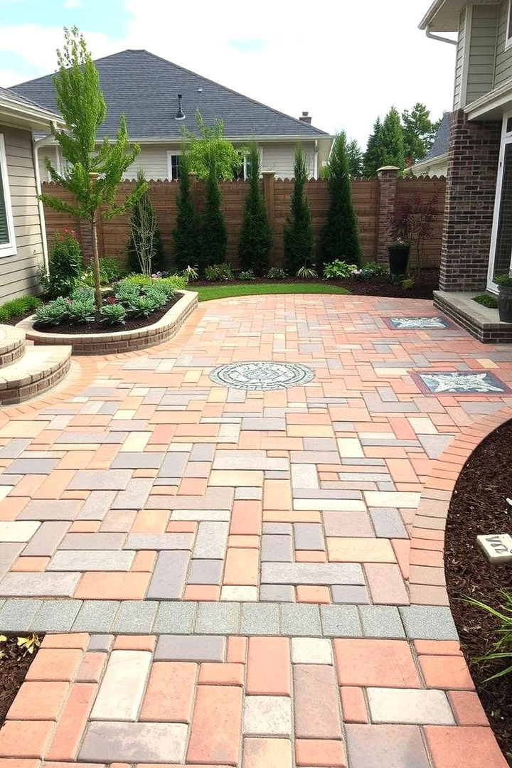 Mixed Paver and Brick Harmony - 22 Brick Patio Ideas