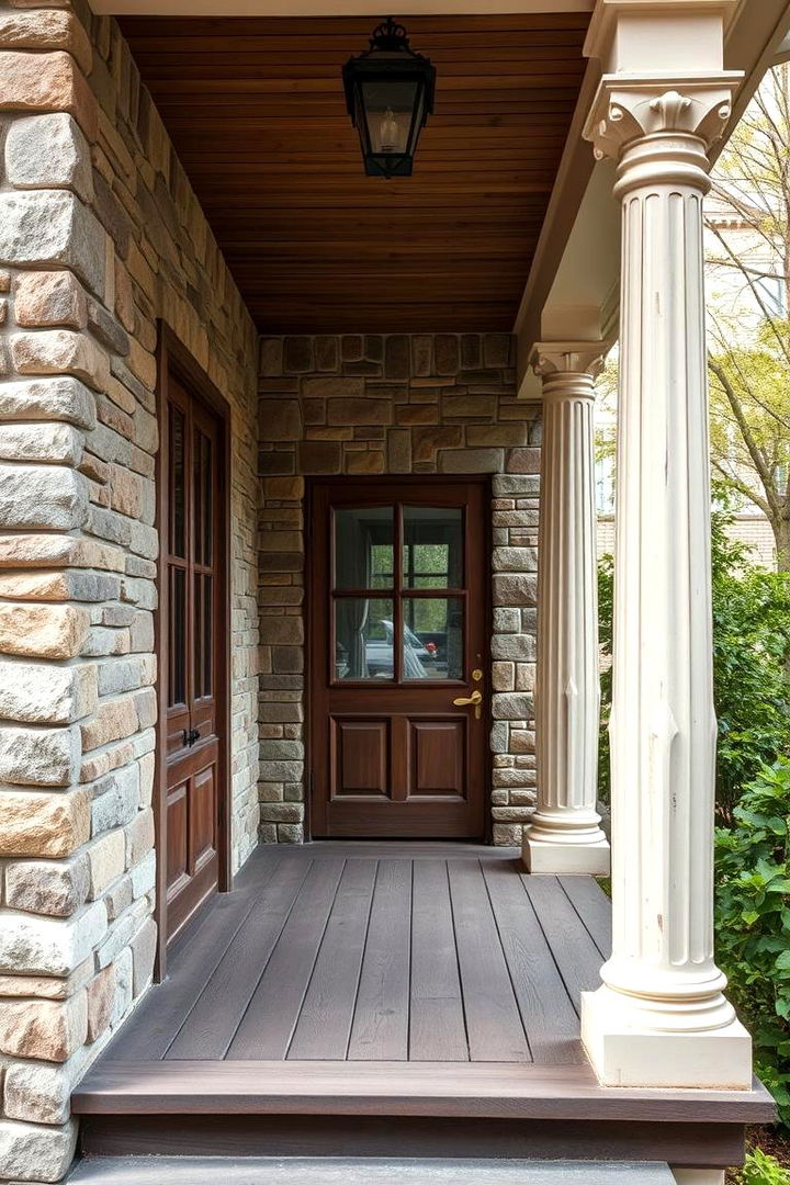 Mixed Stone and Wood Textures - 22 Victorian Porch Ideas