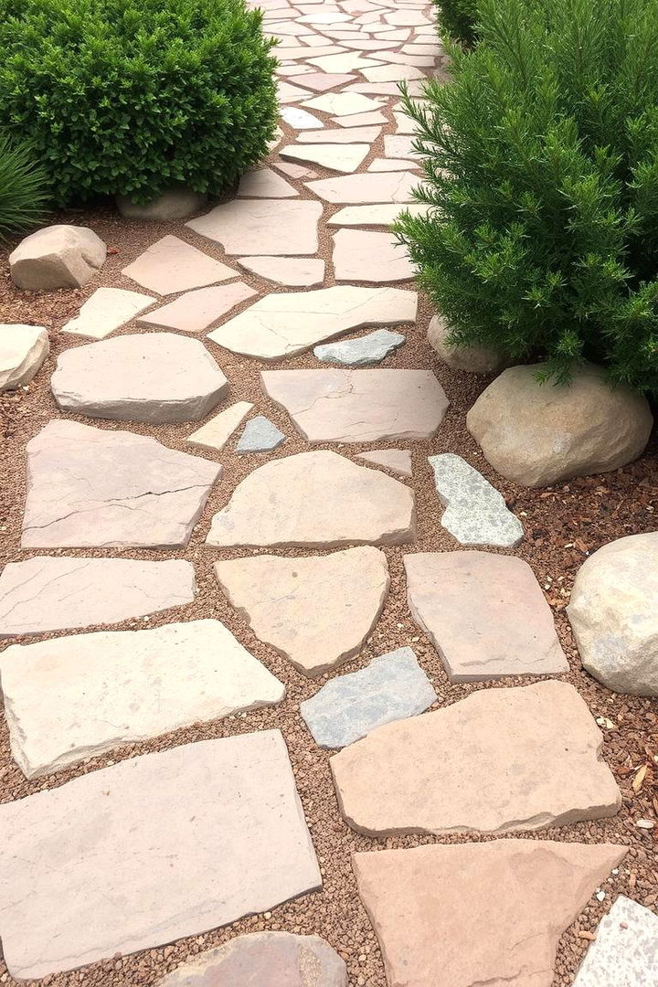 Mixed Texture Appeal - 22 Stepping Stone Walkway Ideas