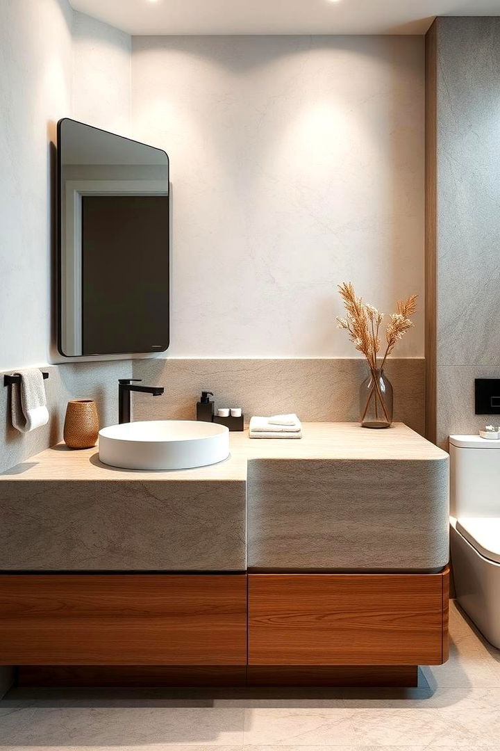 Mixed Texture Countertop - 22 Bathroom Countertop Ideas