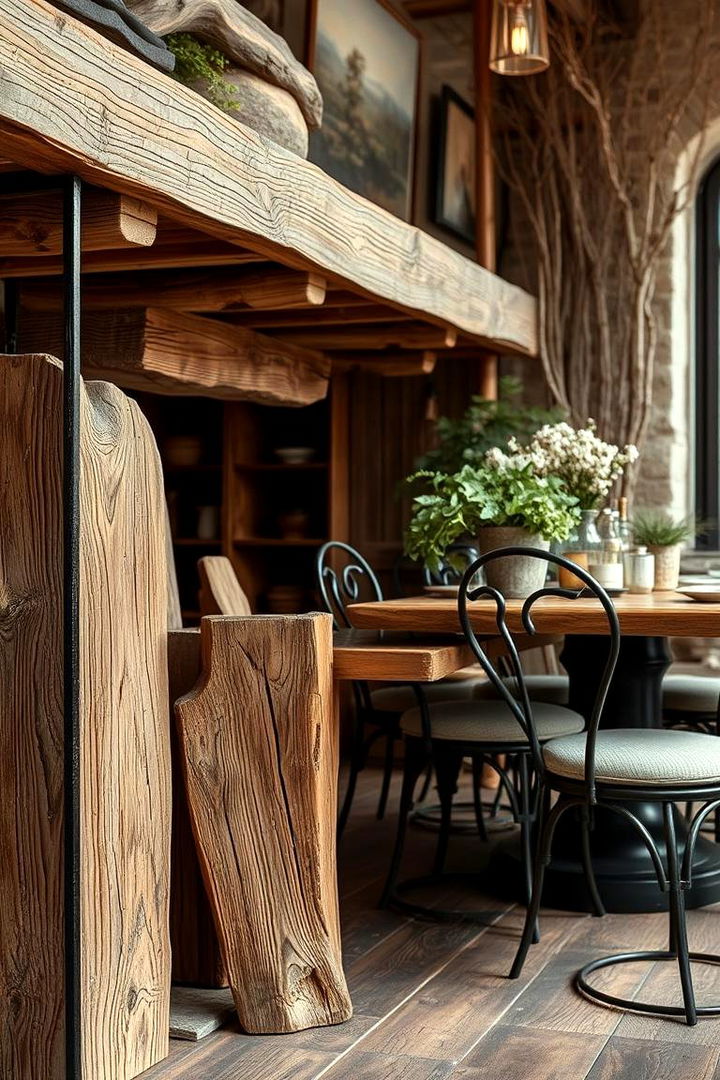 Mixed Texture Elements - 22 Rustic Dining Room Ideas