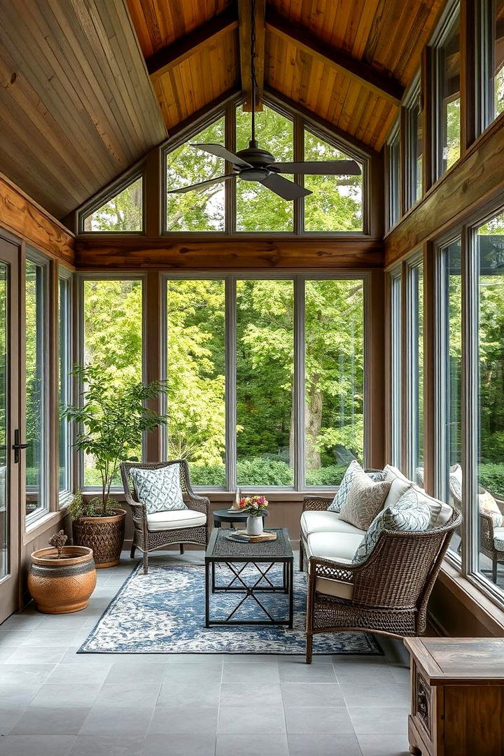 Mixed Texture Harmony - 22 Mid-century Modern Sunroom Ideas