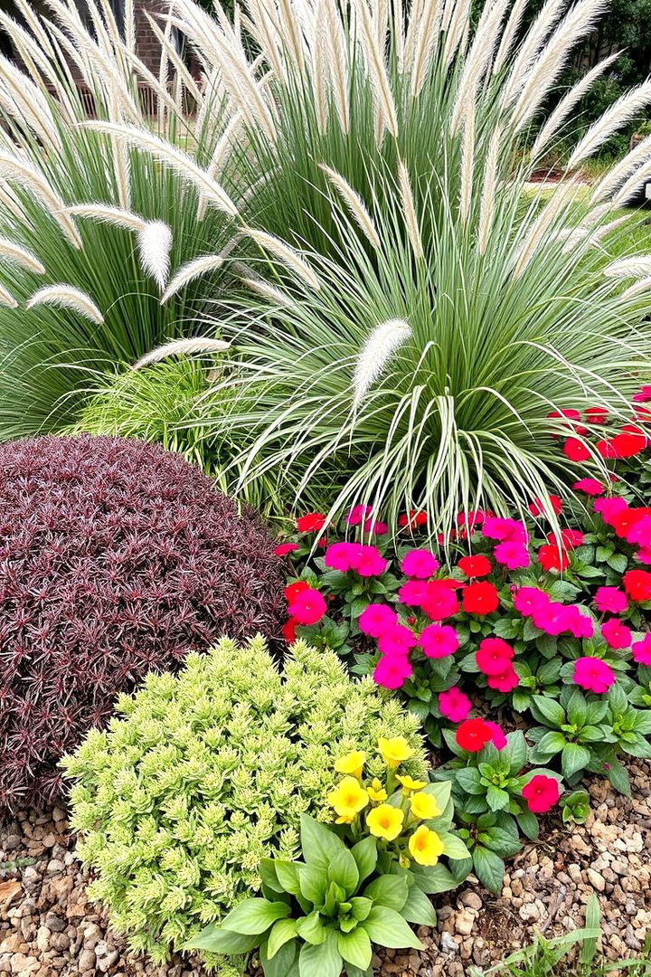 Mixed Texture and Color Display - 22 Front Yard Texas Flower Bed Ideas